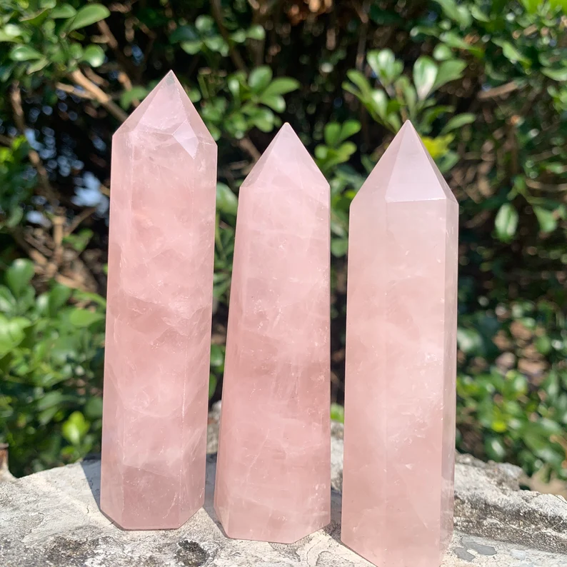 rose quarts crystal towers