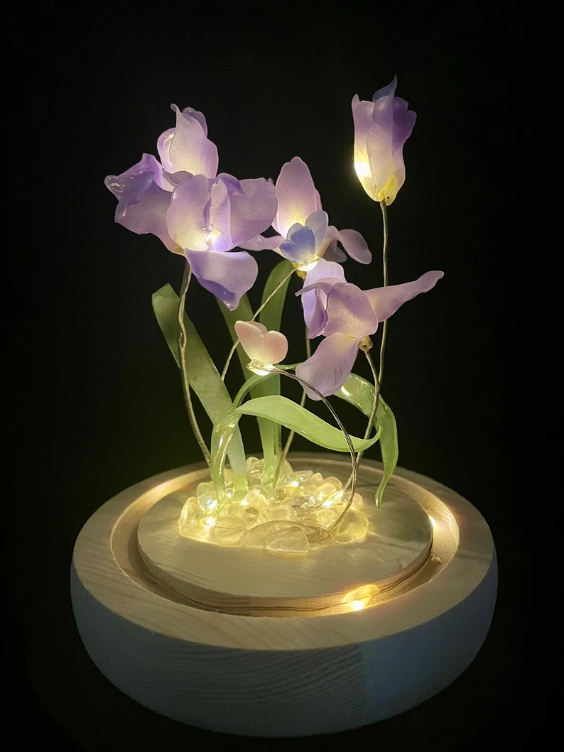 Handmade Iris Flower Lamp