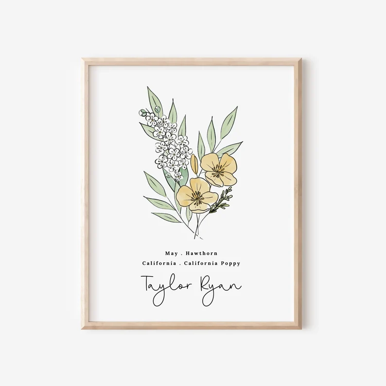 Hawthorn Birth Flower Printable