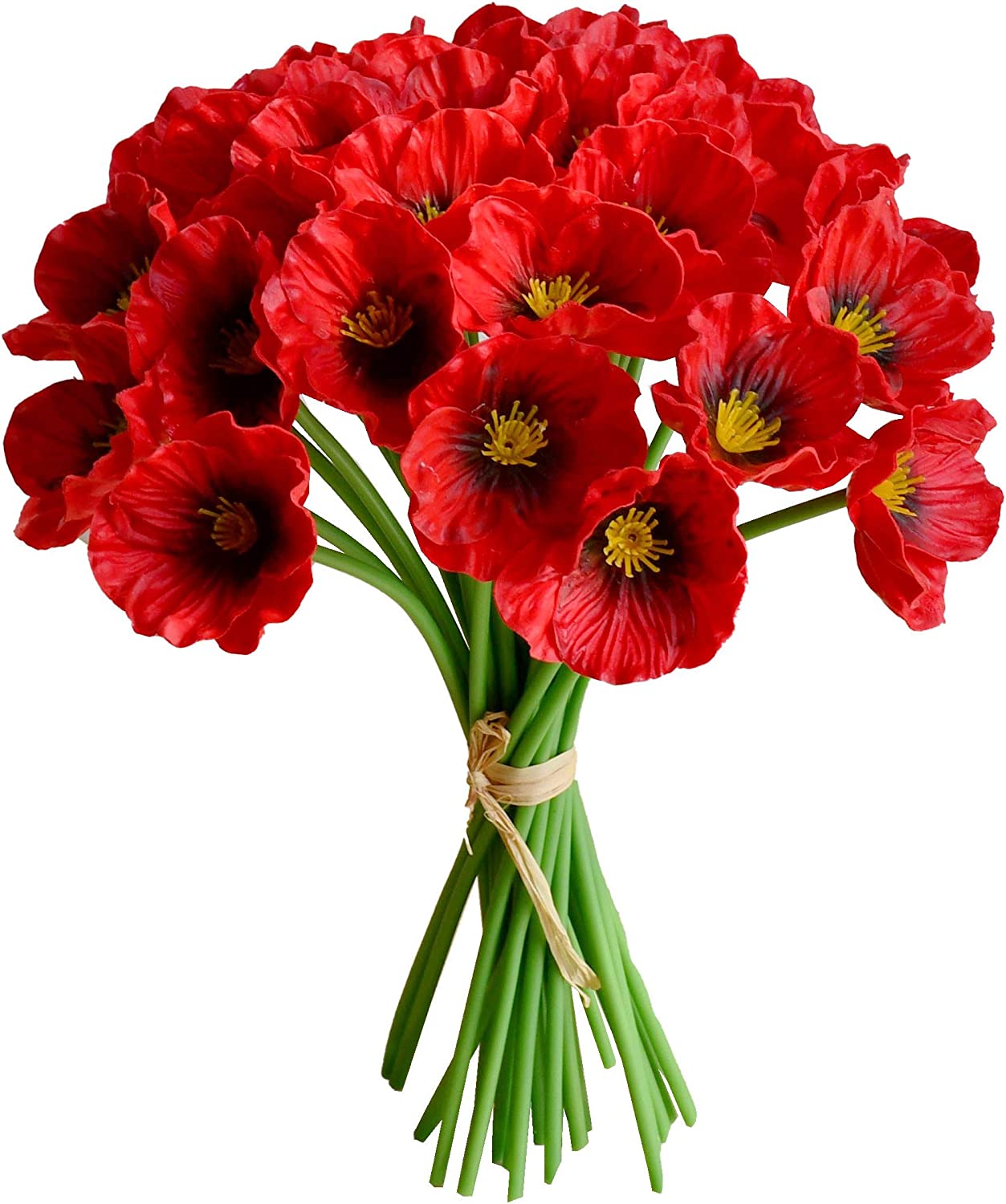 Red Flowers Artificial Poppy Silk Flowers
