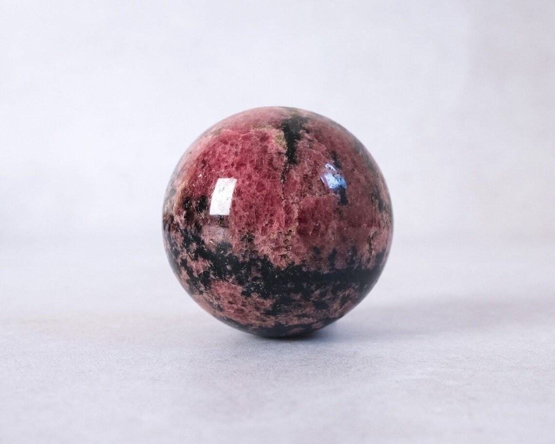 Red Rhodonite Crystal Sphere