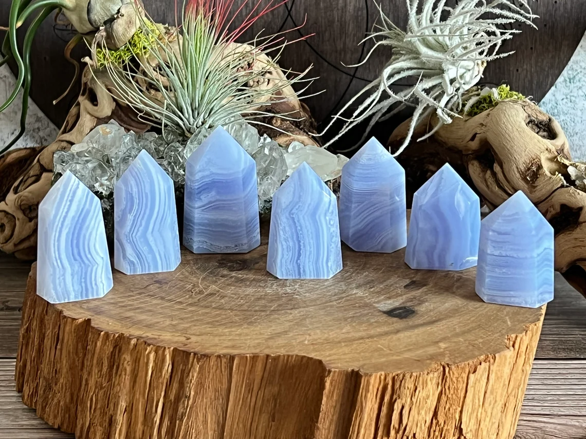 Small Blue Lace Agate Towers