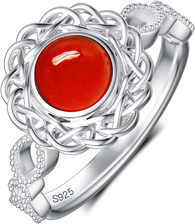 carnelian sterling silver ring