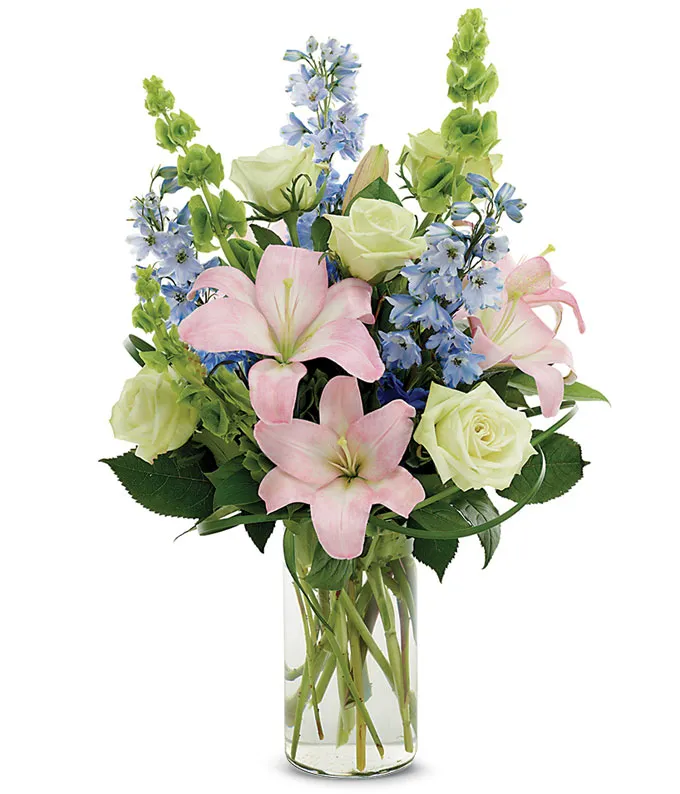 Floral arrangement with Delphinium