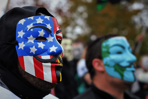 people wearing masks for guy fawkes day