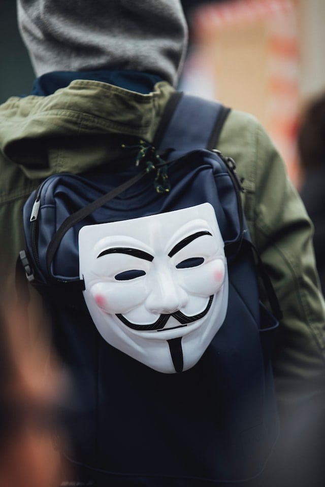 guy fawkes mask backpack