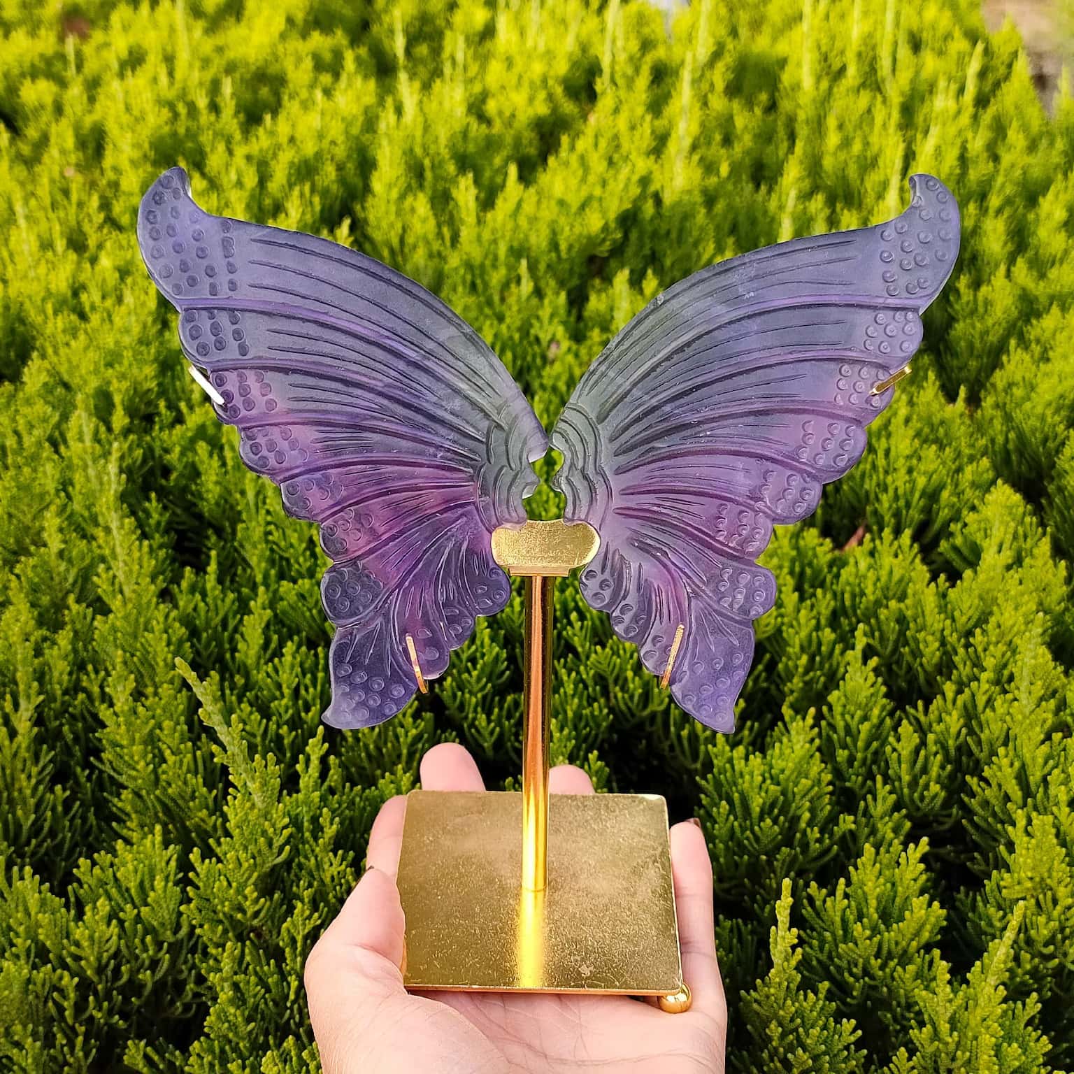 natural purple fluorite wings etsy