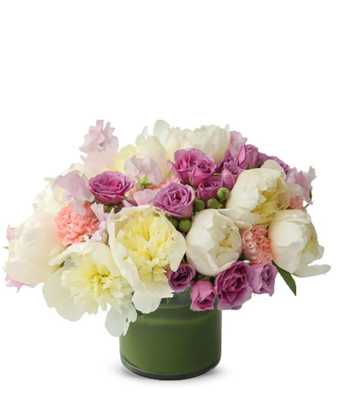 Floral arrangement with peonies