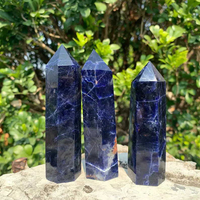 Sodalite point crystal tower