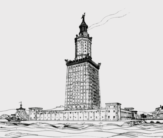 A drawing of the Pharos of Alexandria