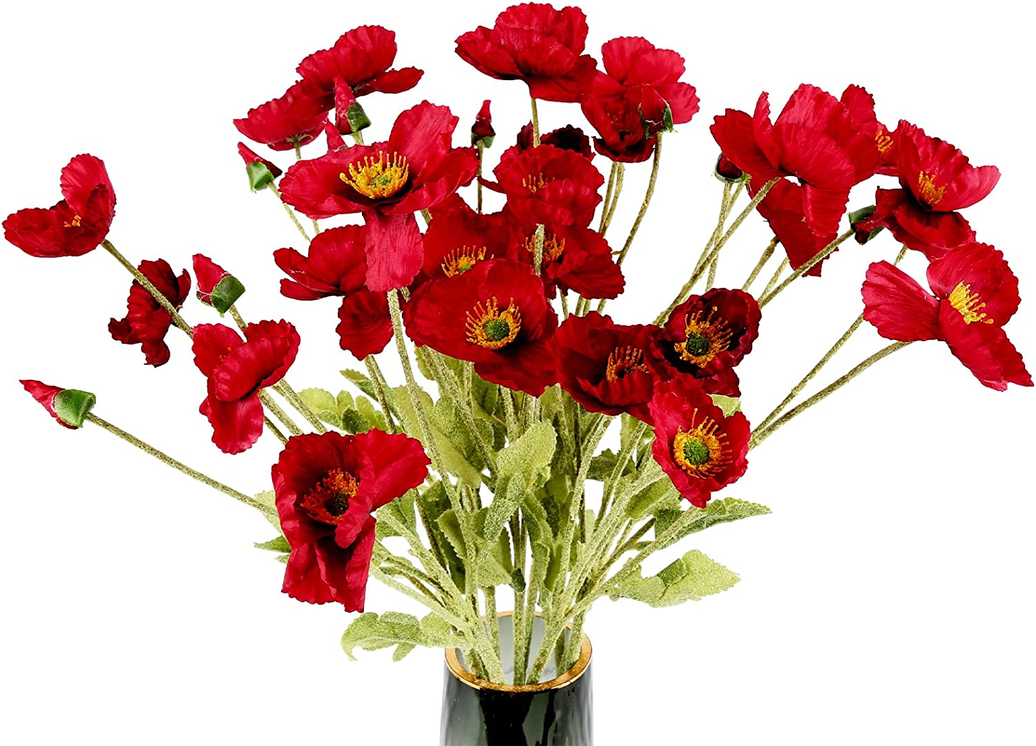 Artificial Poppy Red Silk Flowers