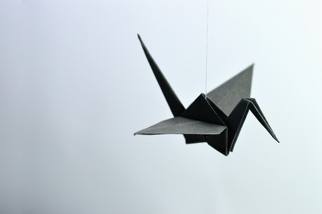 Black paper crane