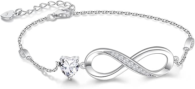 RIVIKO Infinity Love Heart Symbol Charm Bracelet