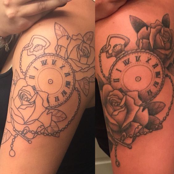 clock with no hands tattoo