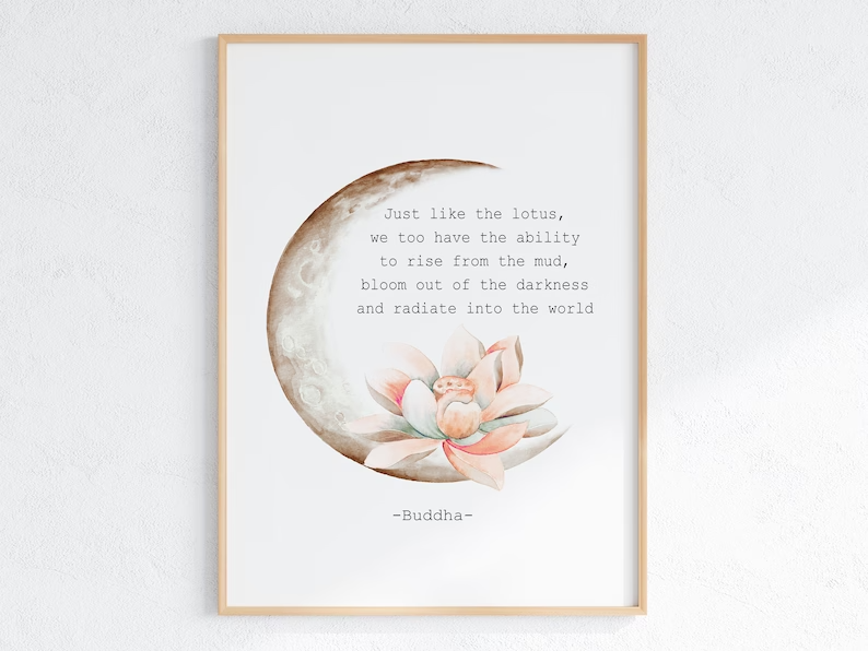 lotus flower quote wall art
