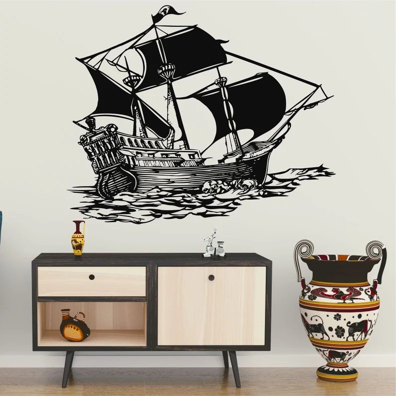 pirate ship metal wall decor