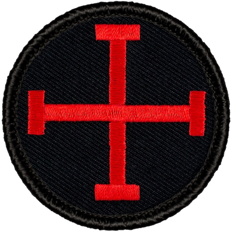 red potent cross patch