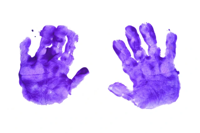 Purple hand