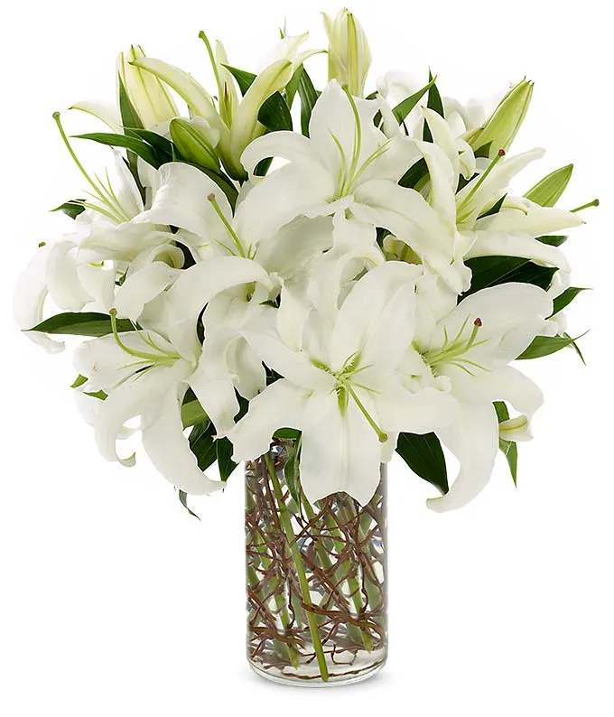 White lilies floral arrangement