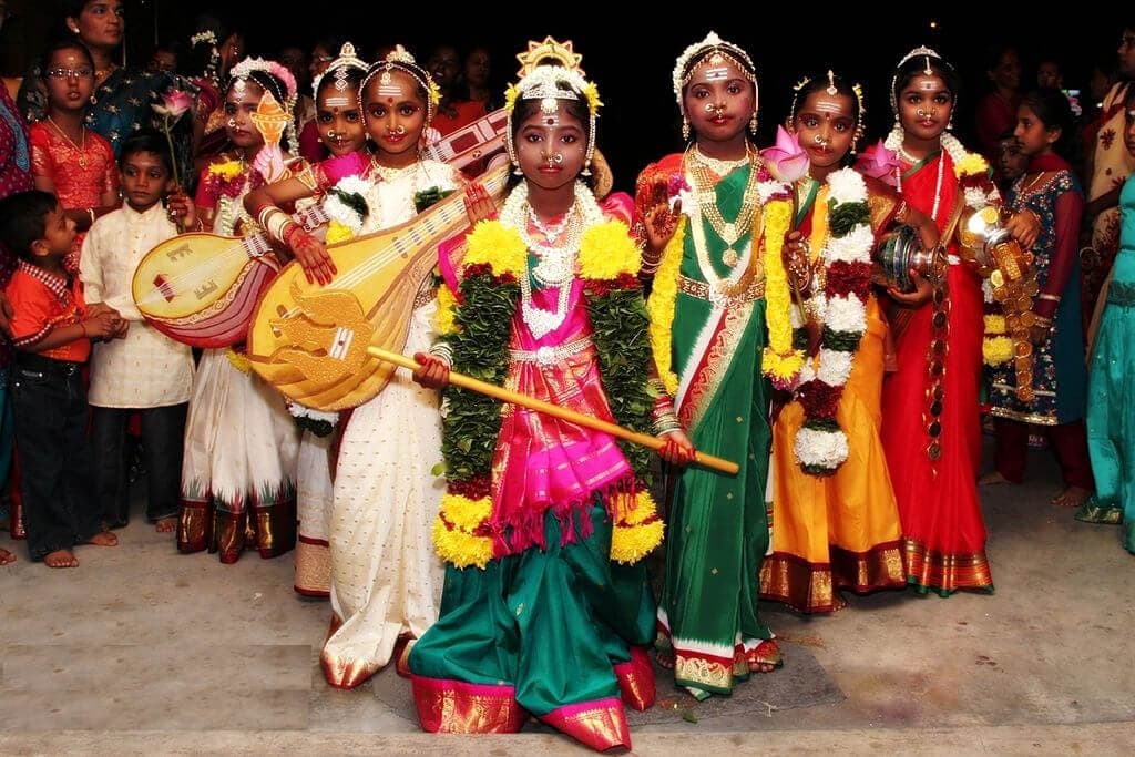 kids dressed as avatars of amman navarathiri for navaratri festival