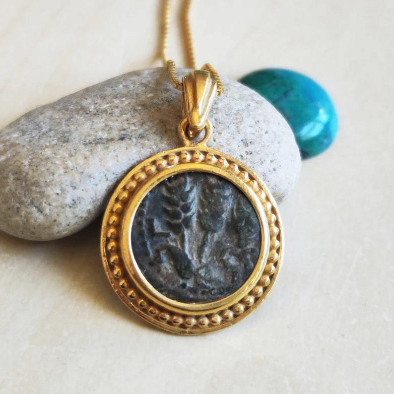 king herod agrippa gold coin necklace