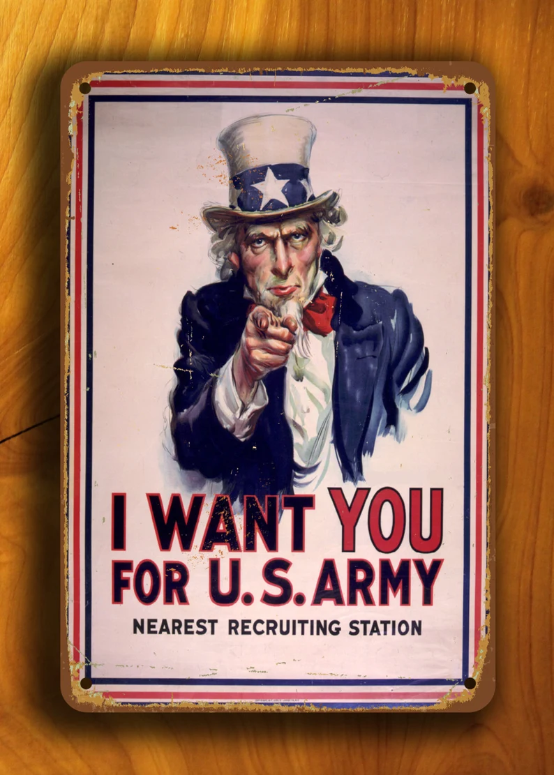 I WANT YOU Sign Uncle Sam