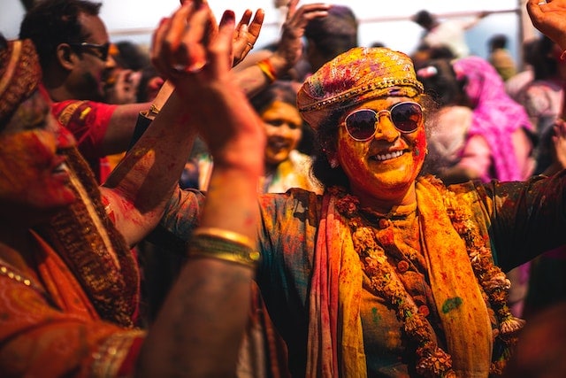 People Celebrating during the Holi Festival