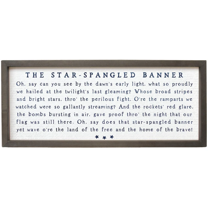 Star Spangled Banner Sign Lyric Sign