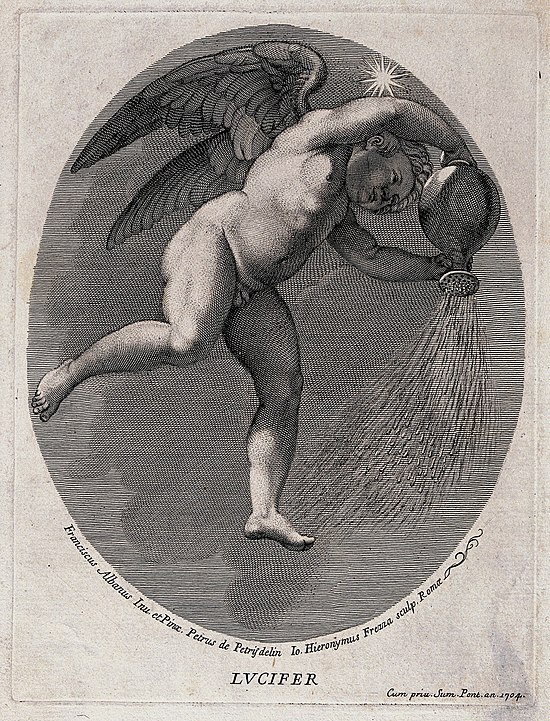 The morning star personified. Engraving by G.H. Frezza