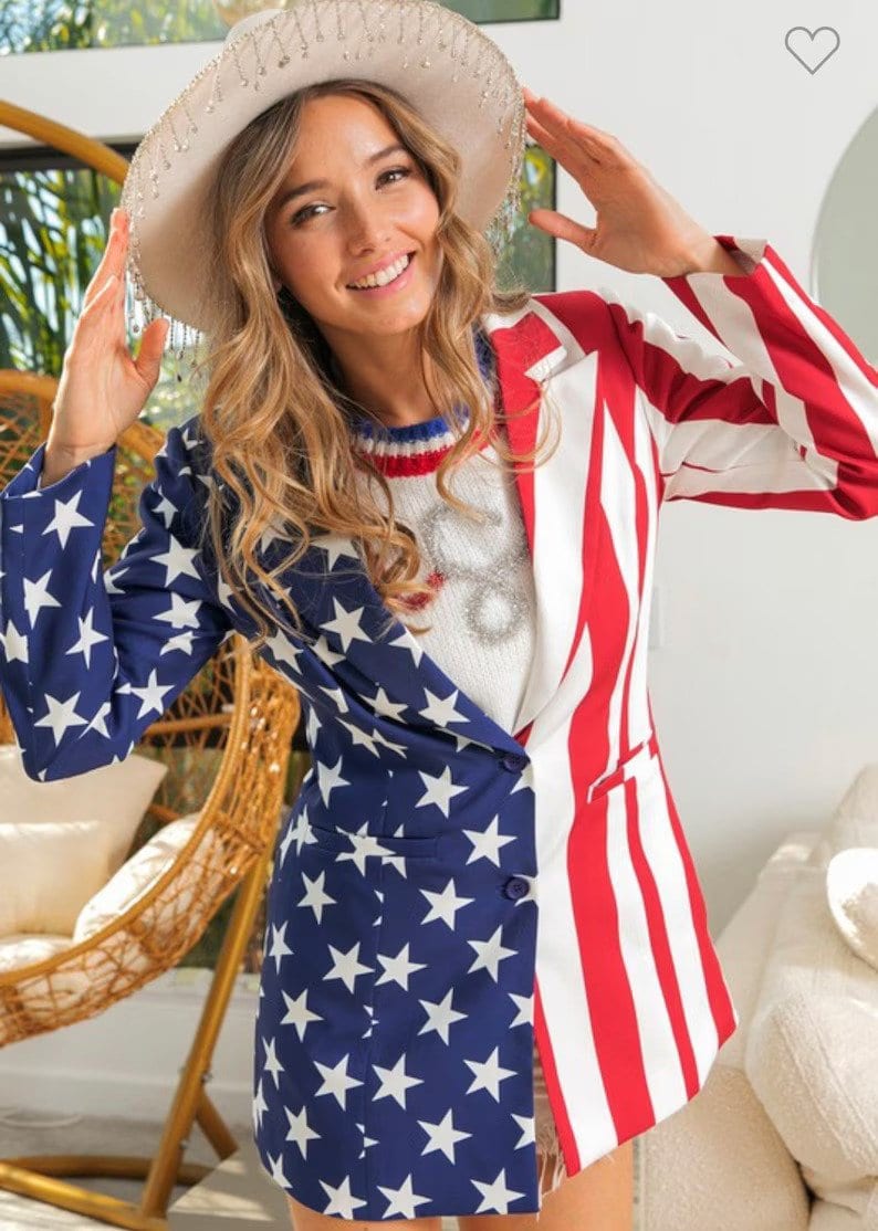 Womens AMERICAN flag USA blazer