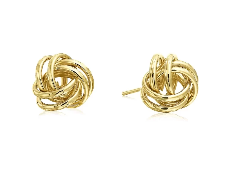 gold love knot stud earrings