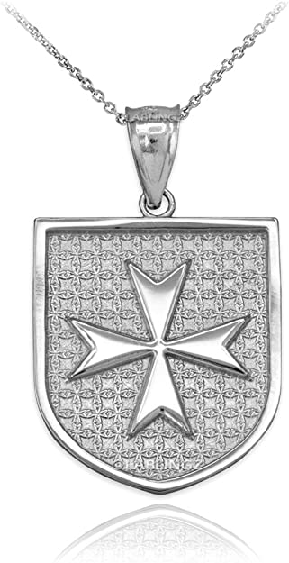 silver maltese cross necklace