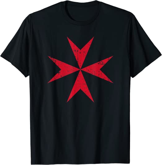 black -t-shirt with maltese cross design