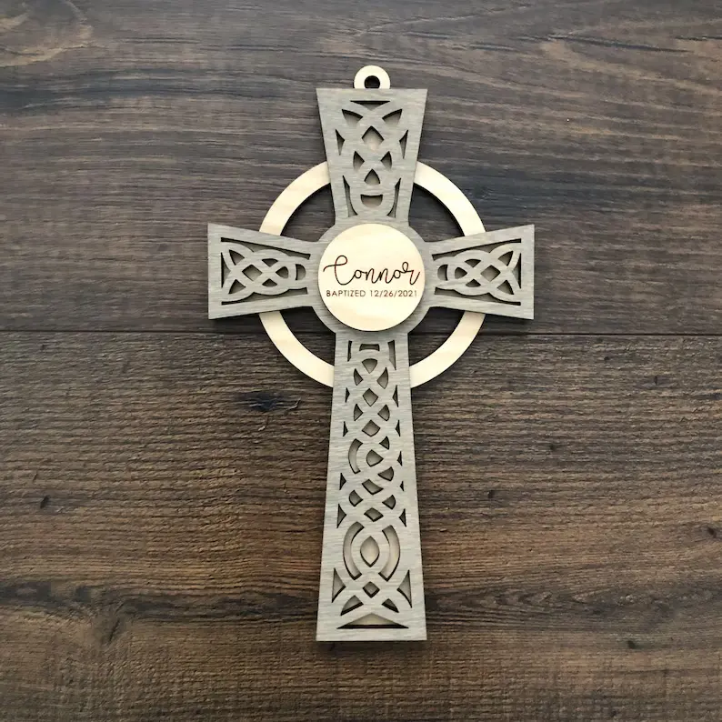 personalized celtic wooden cross