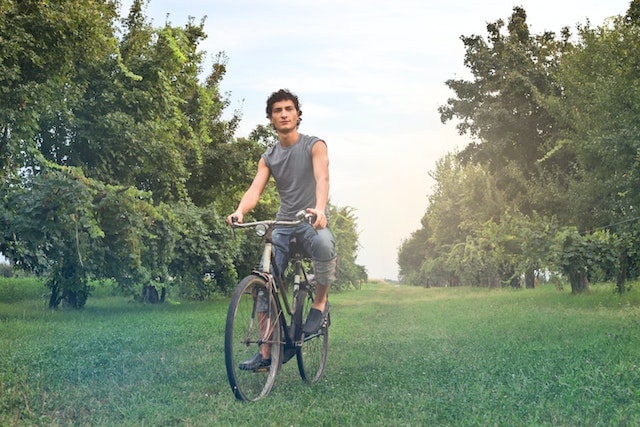 Man Riding a Bike