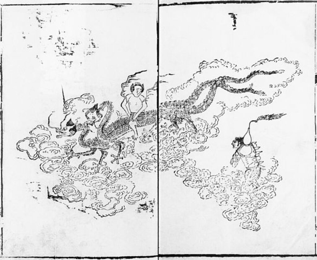 Zhurong riding two dragons