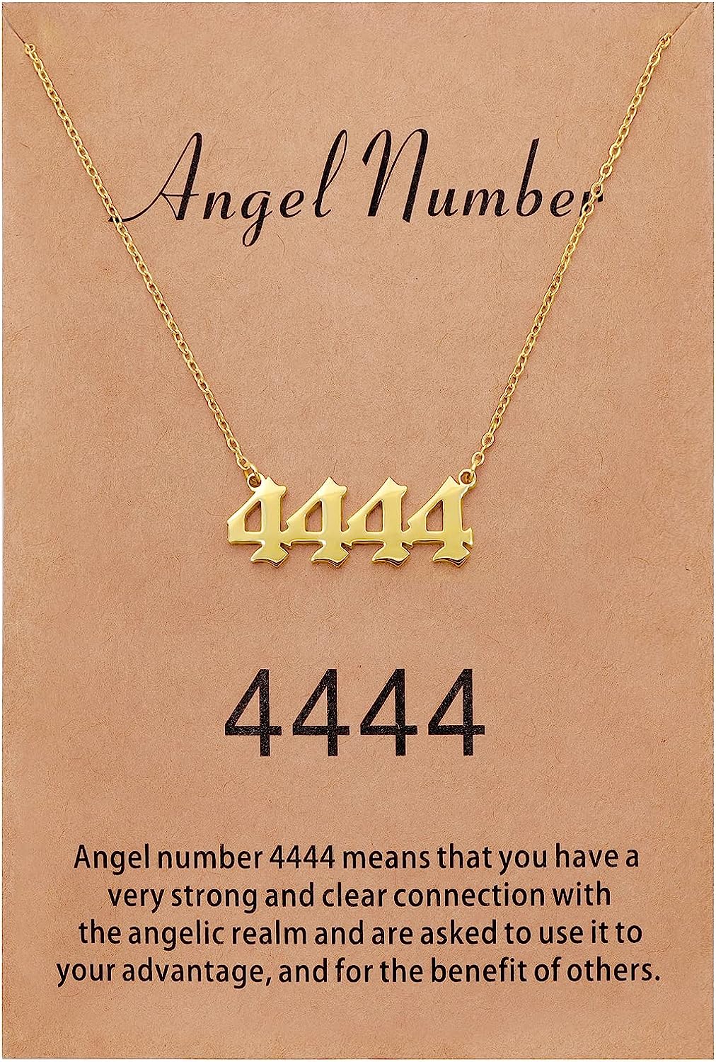 angel number 4444 gold necklace