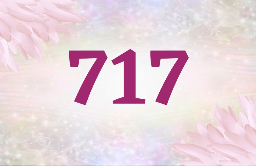 number 717 with pink feather background