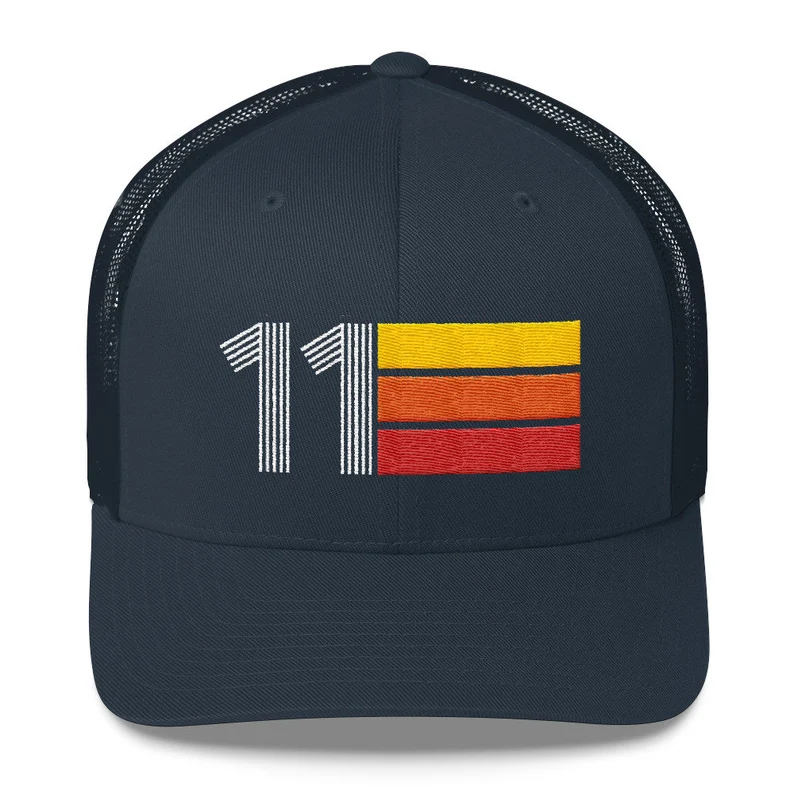 number 11 retro design cap