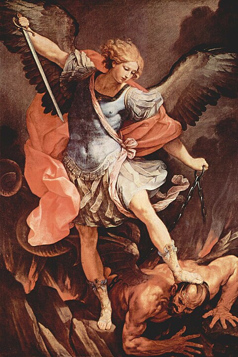 Guido Reni's Michael (in Santa Maria della Concezione church, Rome, 1636) tramples Satan