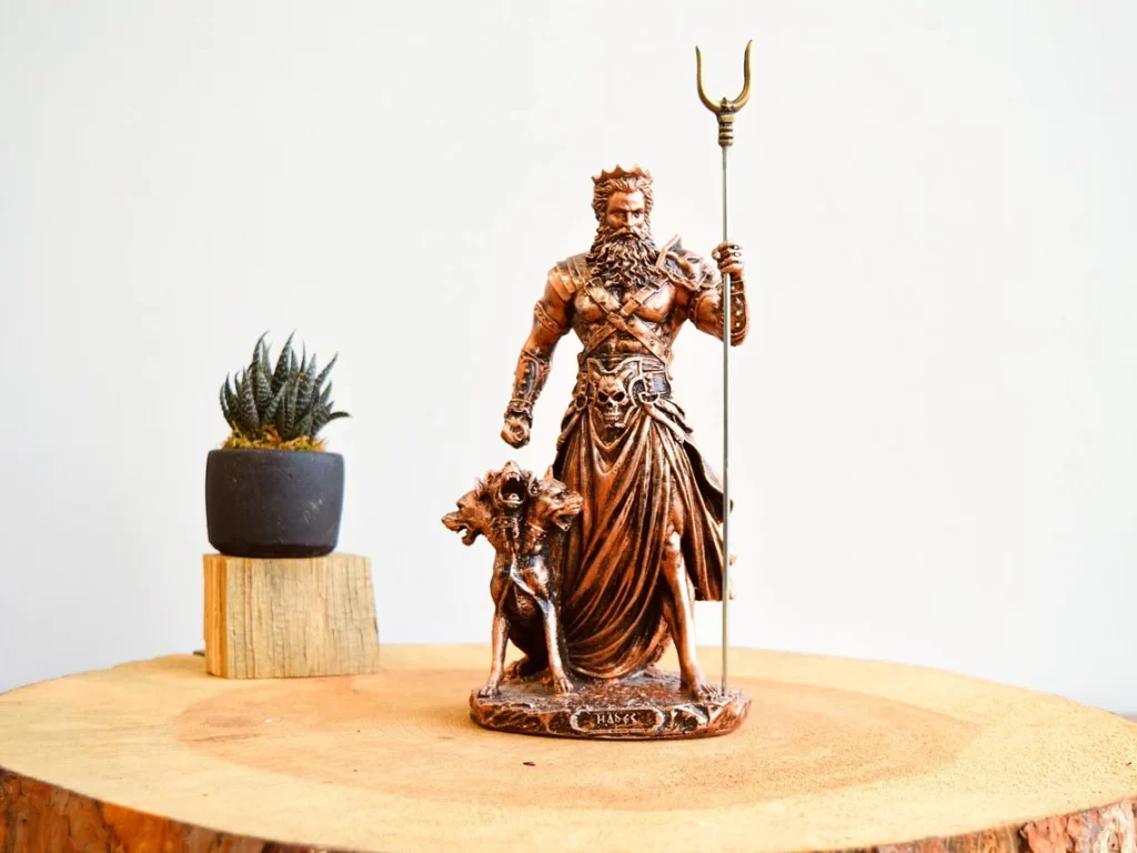 hades statue with cerberes 