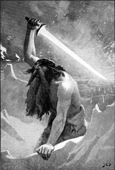 depiction of sutr with the flaming sword