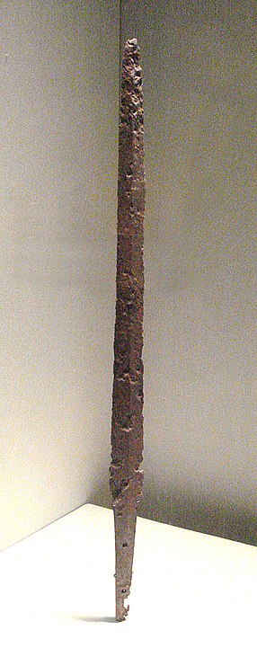 An antique tsurugi (ken) double edged, straight sword