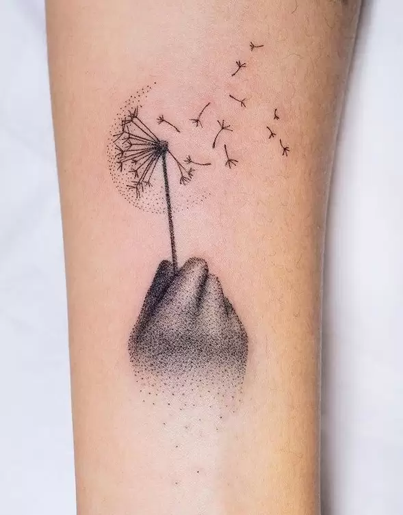 Liberty Blowing Dandelion with Sparrow Birds Temporary Tattoo – MyBodiArt