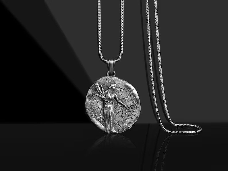 Goddess Demeter Necklace in Sterling Silver