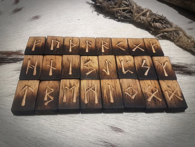 Oak Wood Rune Set