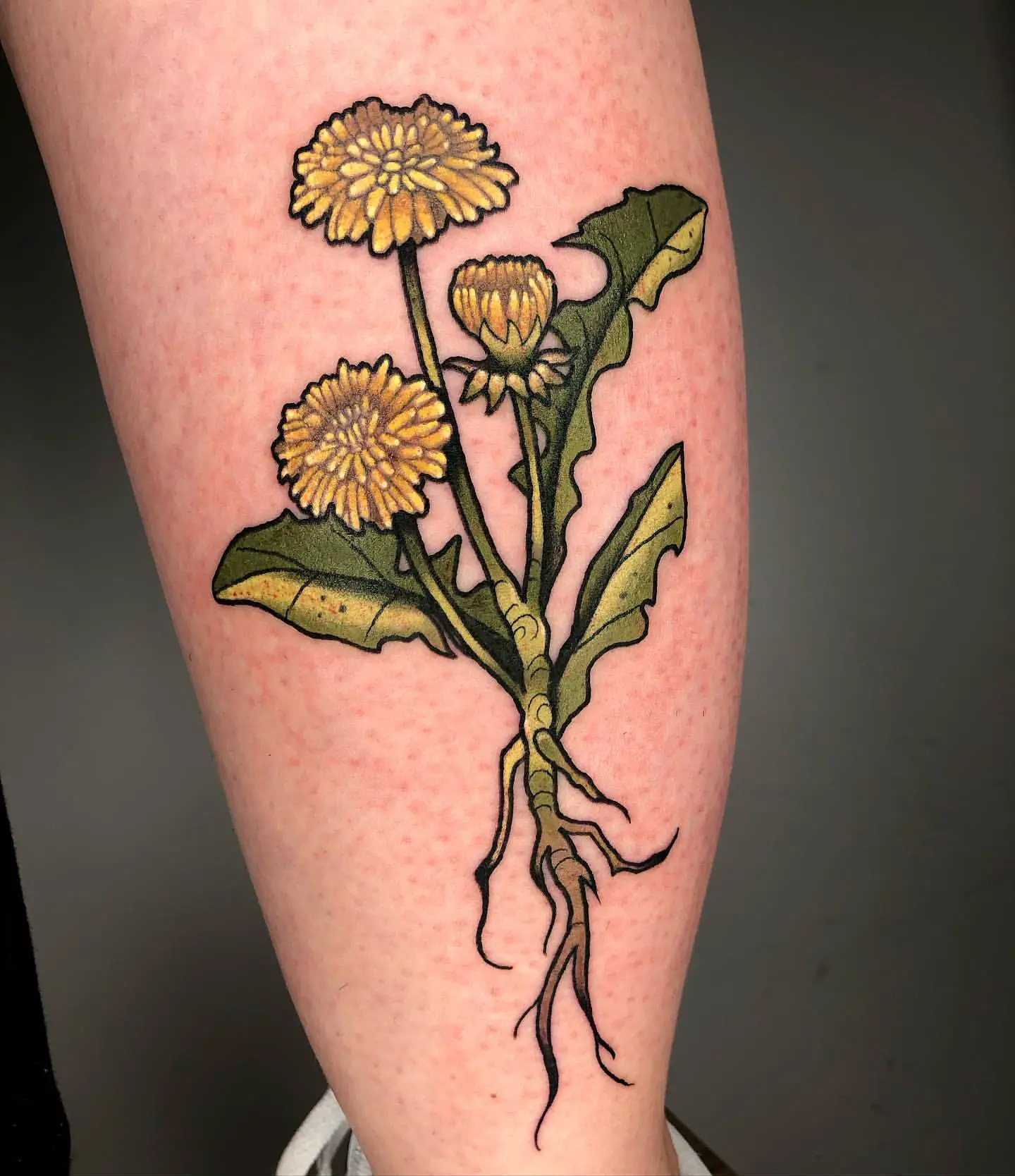 colourful dandelion tattoo