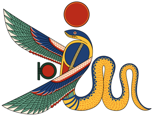 A representation of the Egyptian Deity Wadjet as a Snake with a Solar Disk