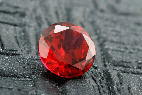 a deep red stone