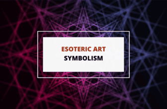 Abstract geometric design with the text "Esoteric Art Symbolism" highlighted, representing the mystical and symbolic nature of esoteric art.